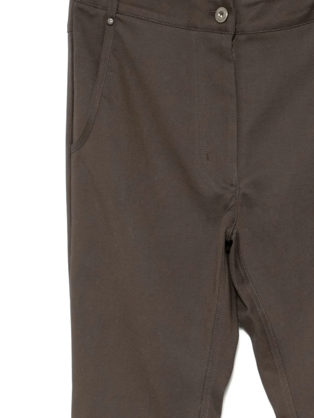 Low Classic Slim-fit broek met split Bruin