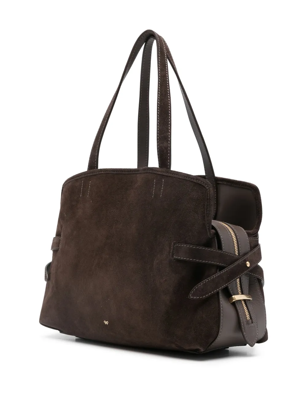 Anya Hindmarch Suède shopper met bandje Bruin
