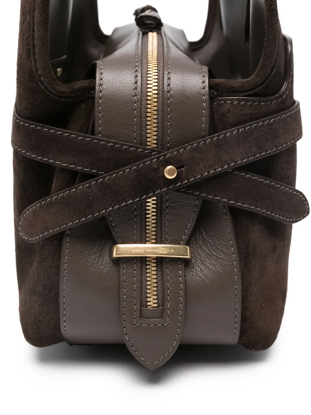 Anya Hindmarch Suède shopper met bandje Bruin