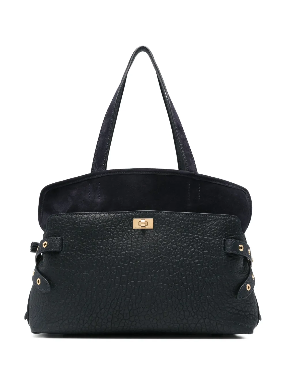 Anya Hindmarch grained-leather eyelet-detail tote bag | Blue | Image 1