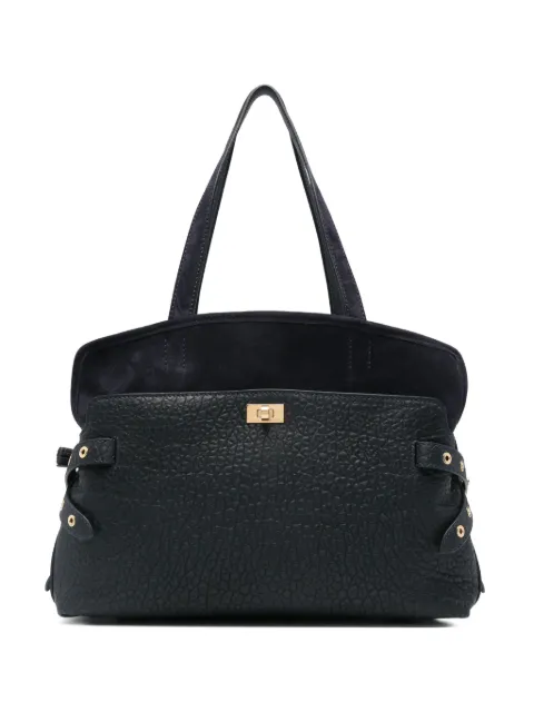 Anya Hindmarch grained-leather eyelet-detail tote bag