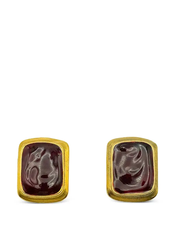 Saint Laurent Pre-owned 1980s Pate De Verre Earrings in Gold