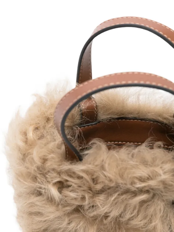 Anya Hindmarch eye-detail Shearling Tote Bag Neutrals FARFETCH KW