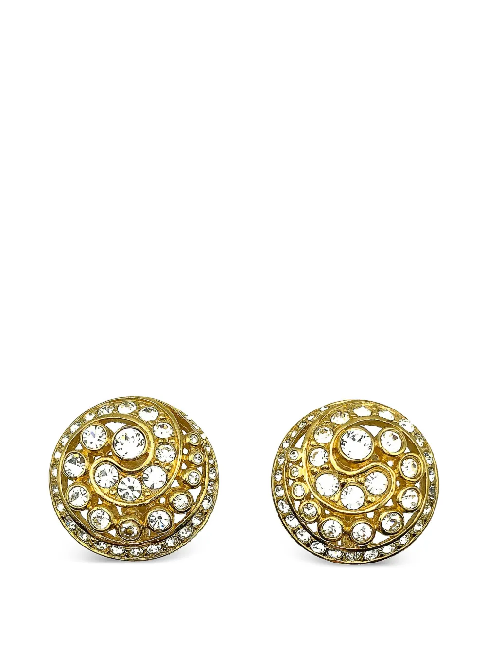 Christian Dior Pre-Owned 1980s Ohrringe mit Kristallen - Gold