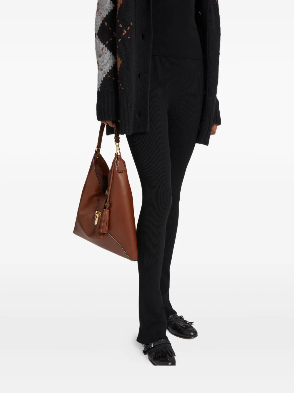 Ermanno Scervino Ribbed Flare Leggings In Black