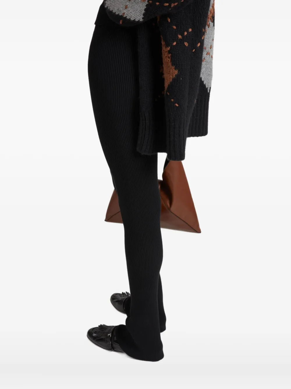 Ermanno Scervino Ribbed Flare Leggings In Black