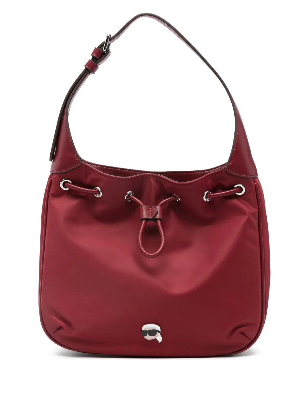 Karl Lagerfeld drawstring logo-patch shoulder bag | Red | Image 1