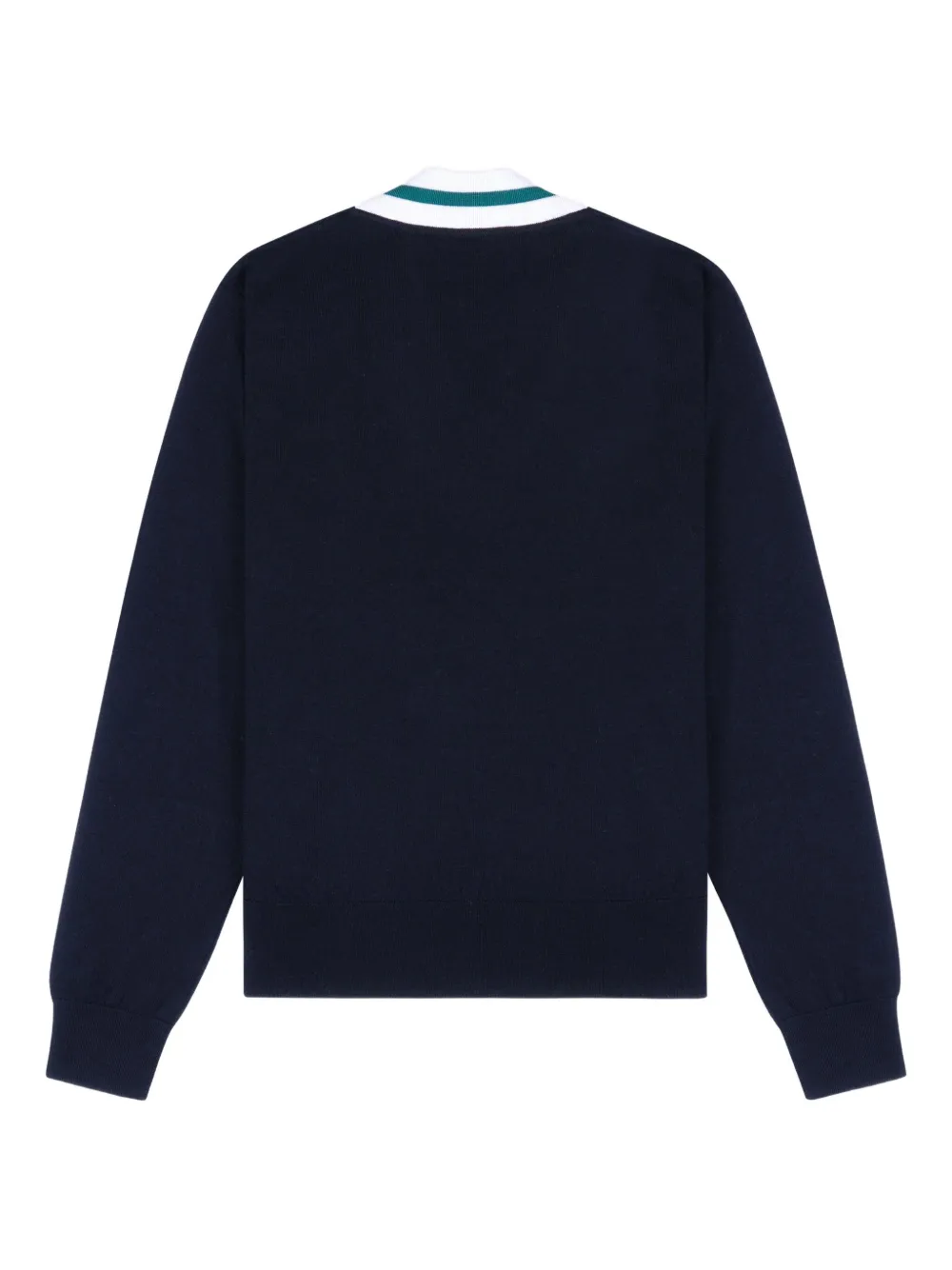 Sporty & Rich Trui met V-hals en logo Blauw