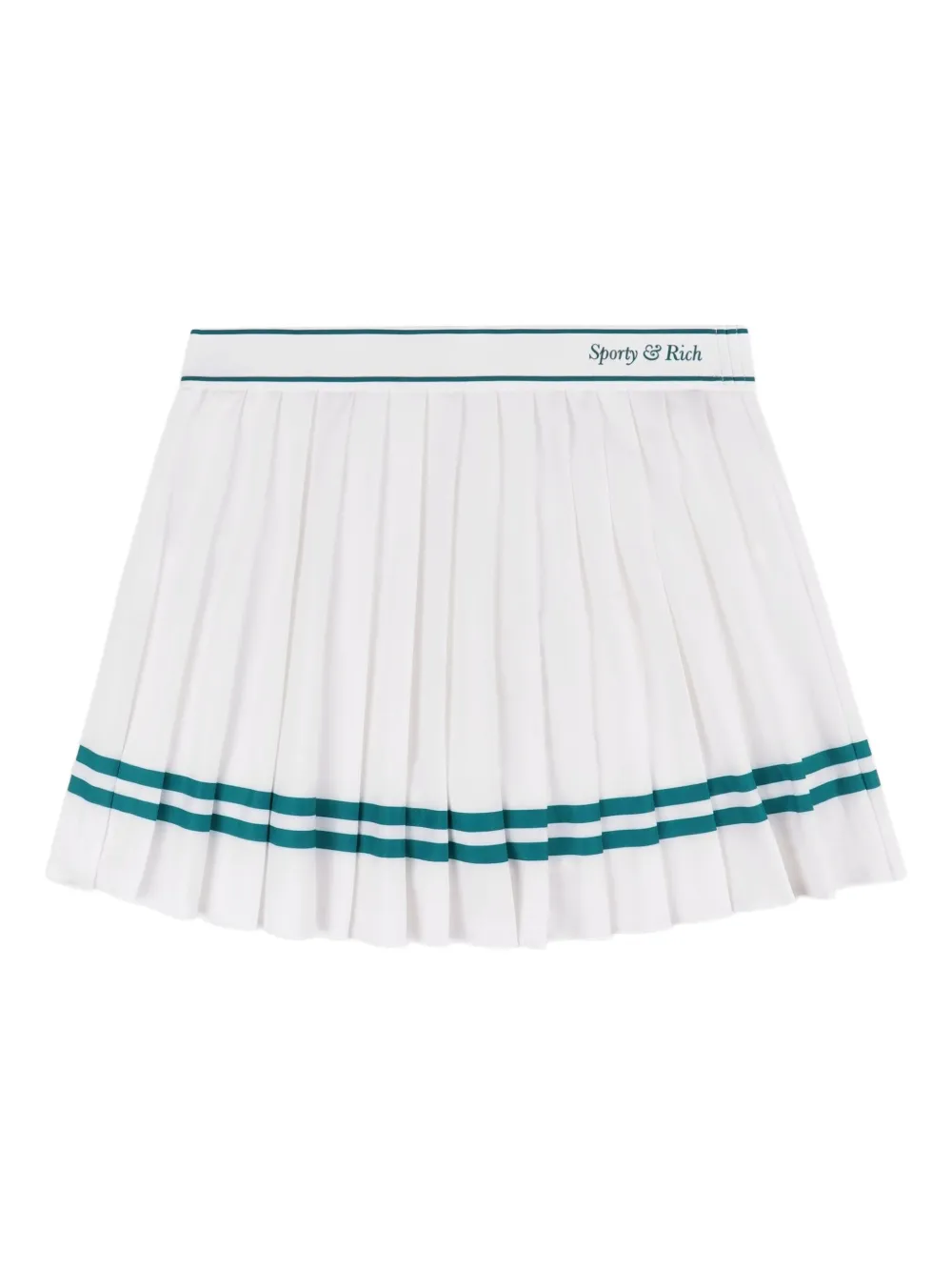 Sporty & Rich pleated stripe mini skirt | White | Image 1