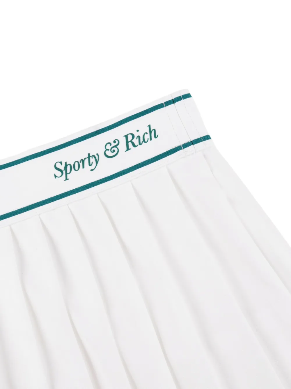 Sporty And Rich Pleated Stripe Mini Skirt In White