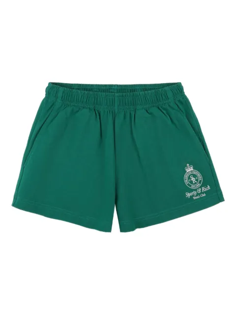 Sporty & Rich logo-embroidered elastic-waist shorts