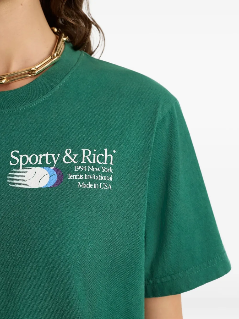 Sporty & Rich T-shirt met grafische print Groen