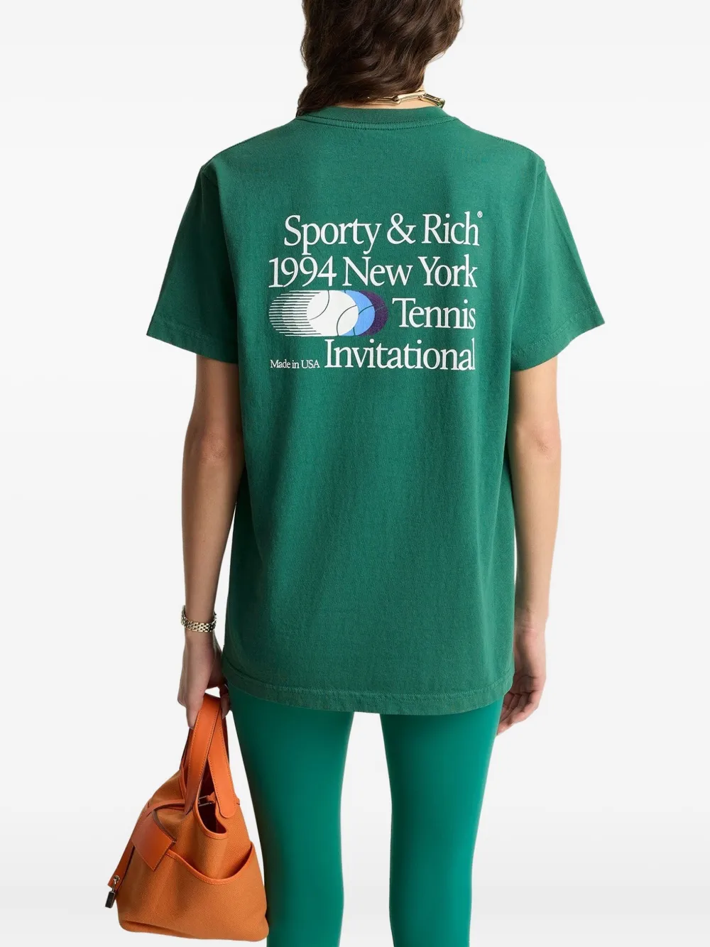 Sporty & Rich T-shirt met grafische print Groen