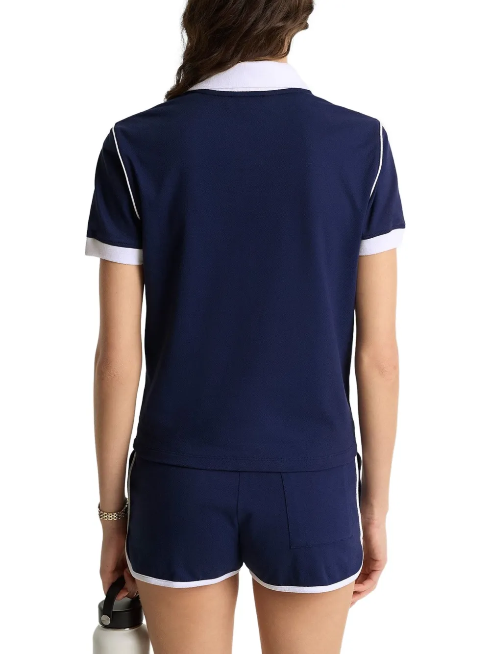 Sporty & Rich Poloshirt met contrasterende afwerking Blauw
