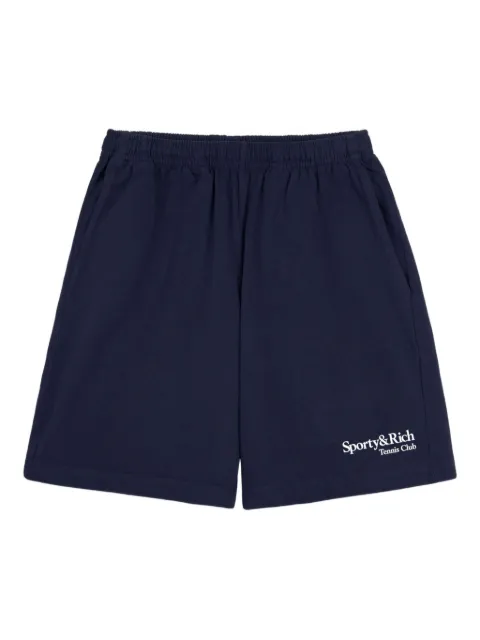 Sporty & Rich Play Tennis logo-embroidered shorts