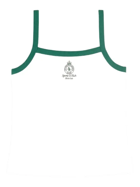 Sporty & Rich logo-print ribbed top