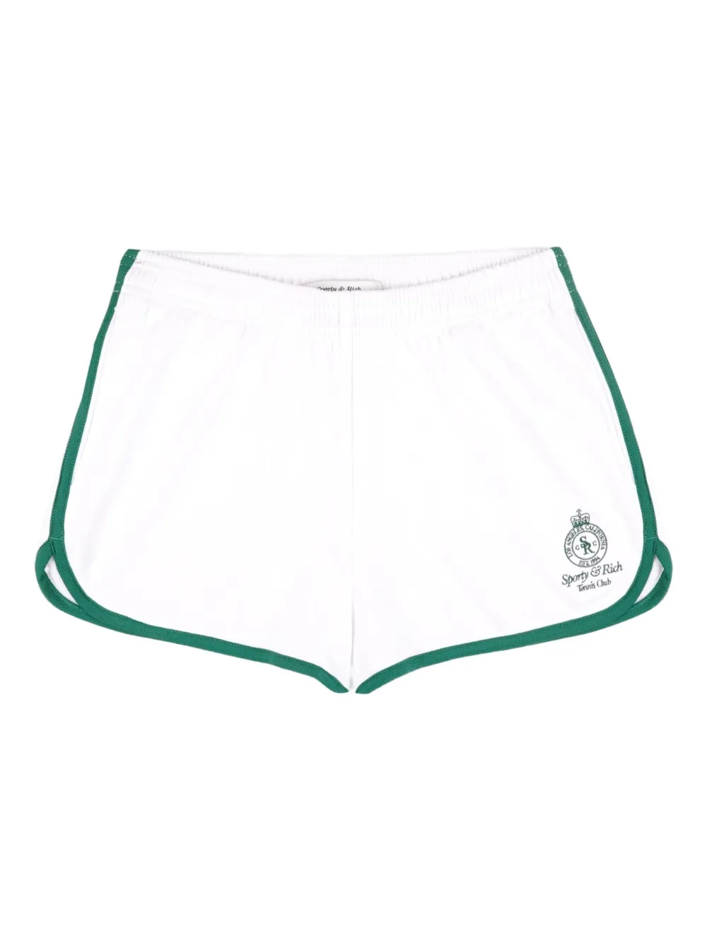 Sporty & Rich Crown Tennis logo-embroidered shorts | White | Image 1