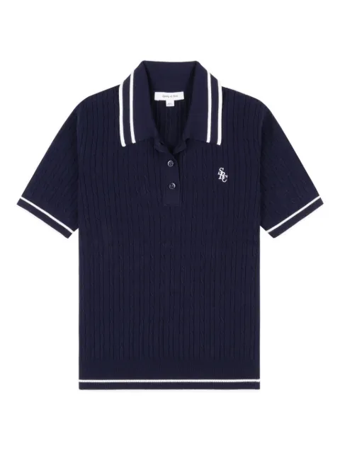 Sporty & Rich cable-knit polo top