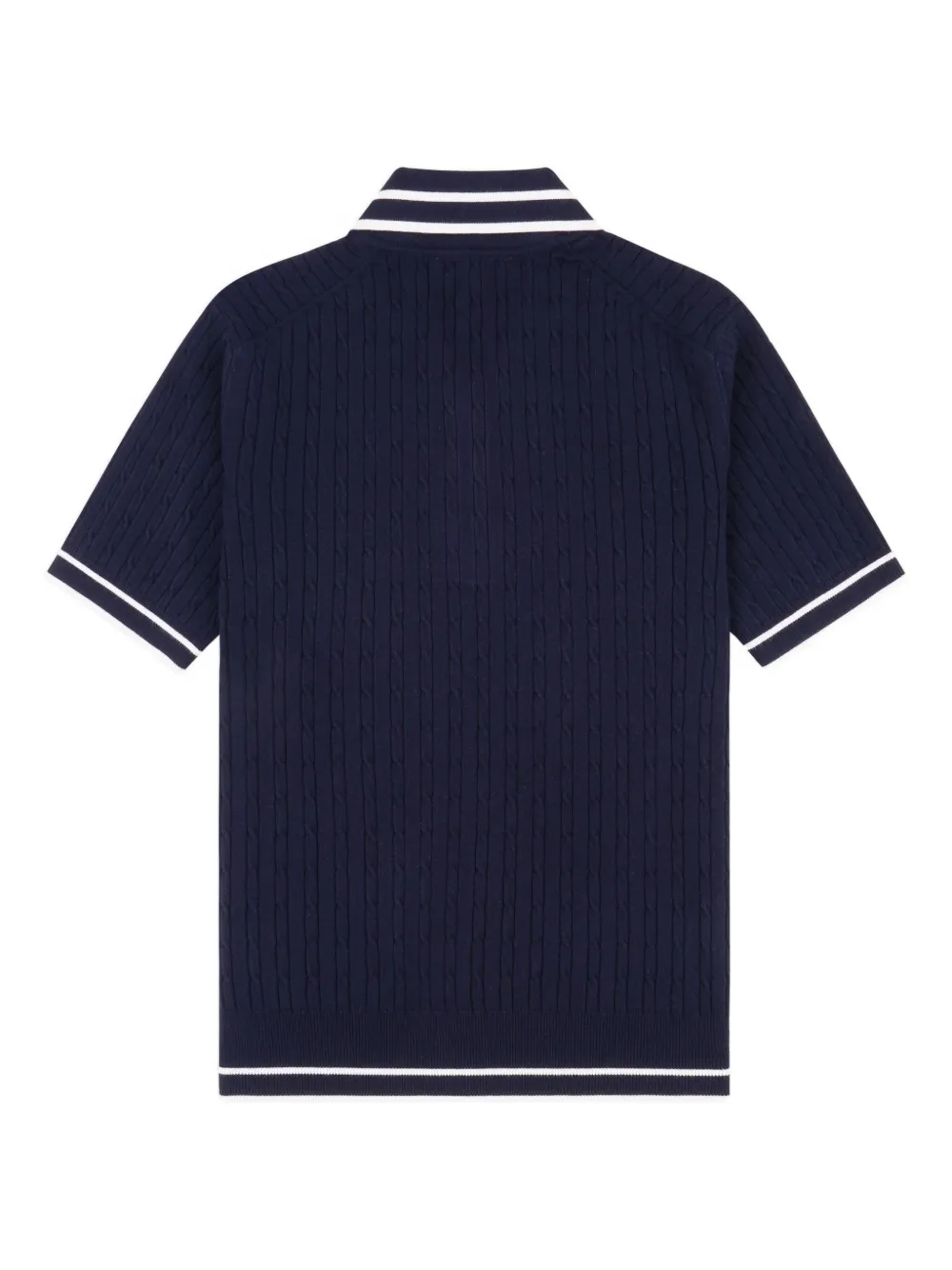 Sporty & Rich cable-knit polo top - Blauw