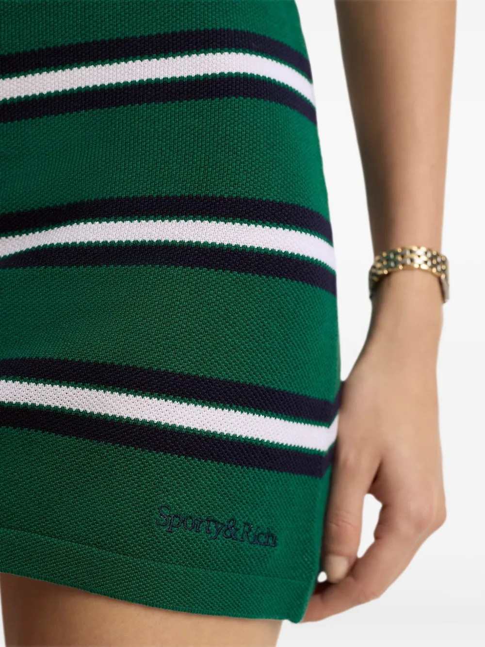 Sporty & Rich Gestreepte mini-rok Groen