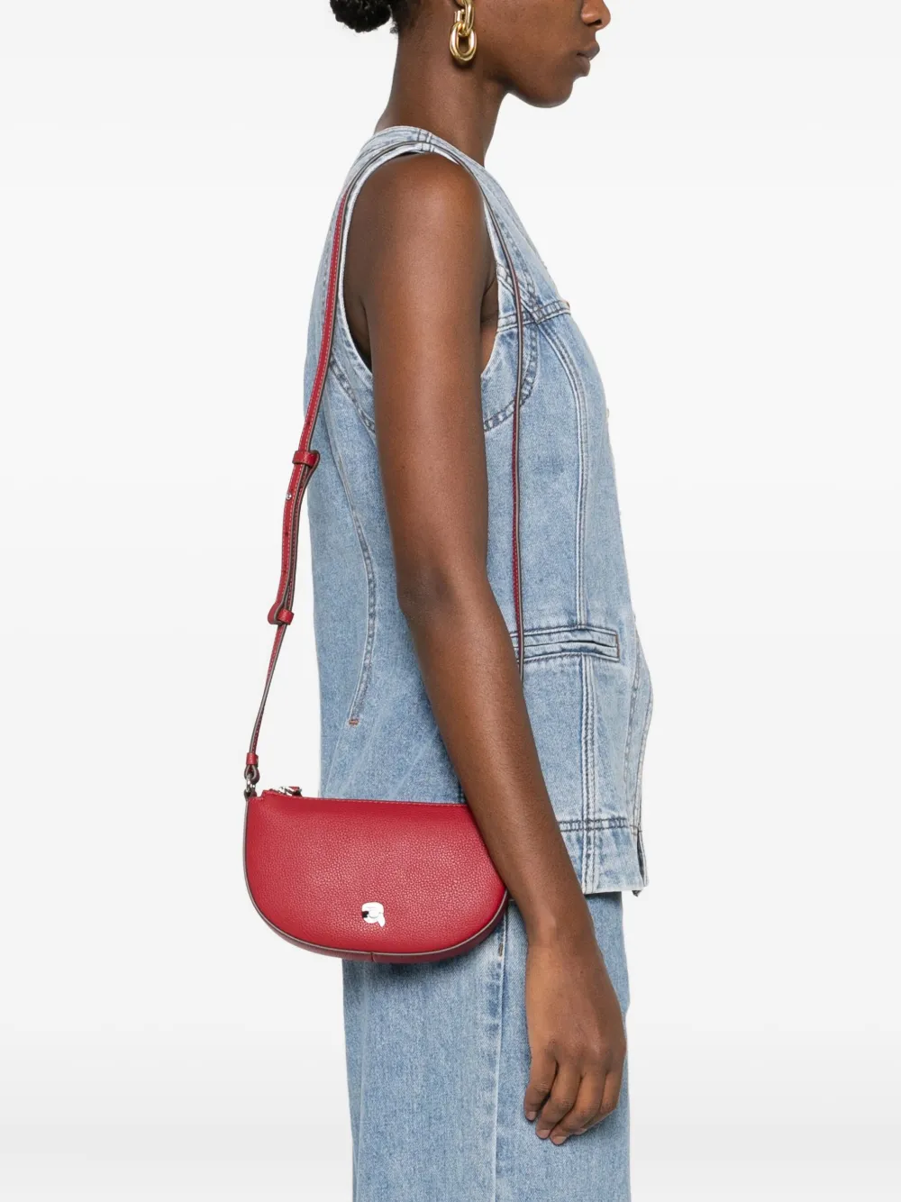 Karl Lagerfeld Logo-patch Cross Body Bag In Red