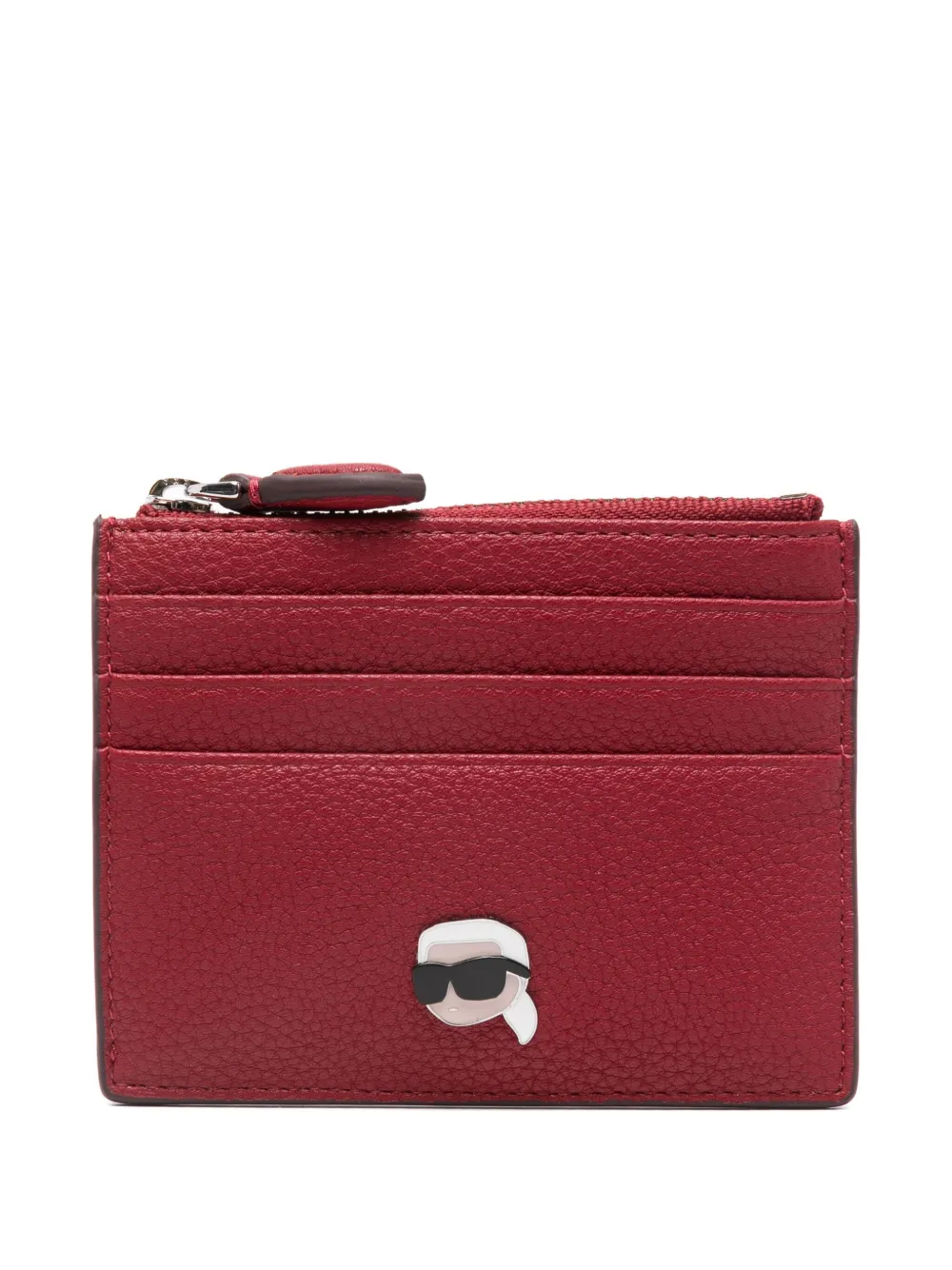 Karl Lagerfeld zip logo-lettering wallet - Rosso