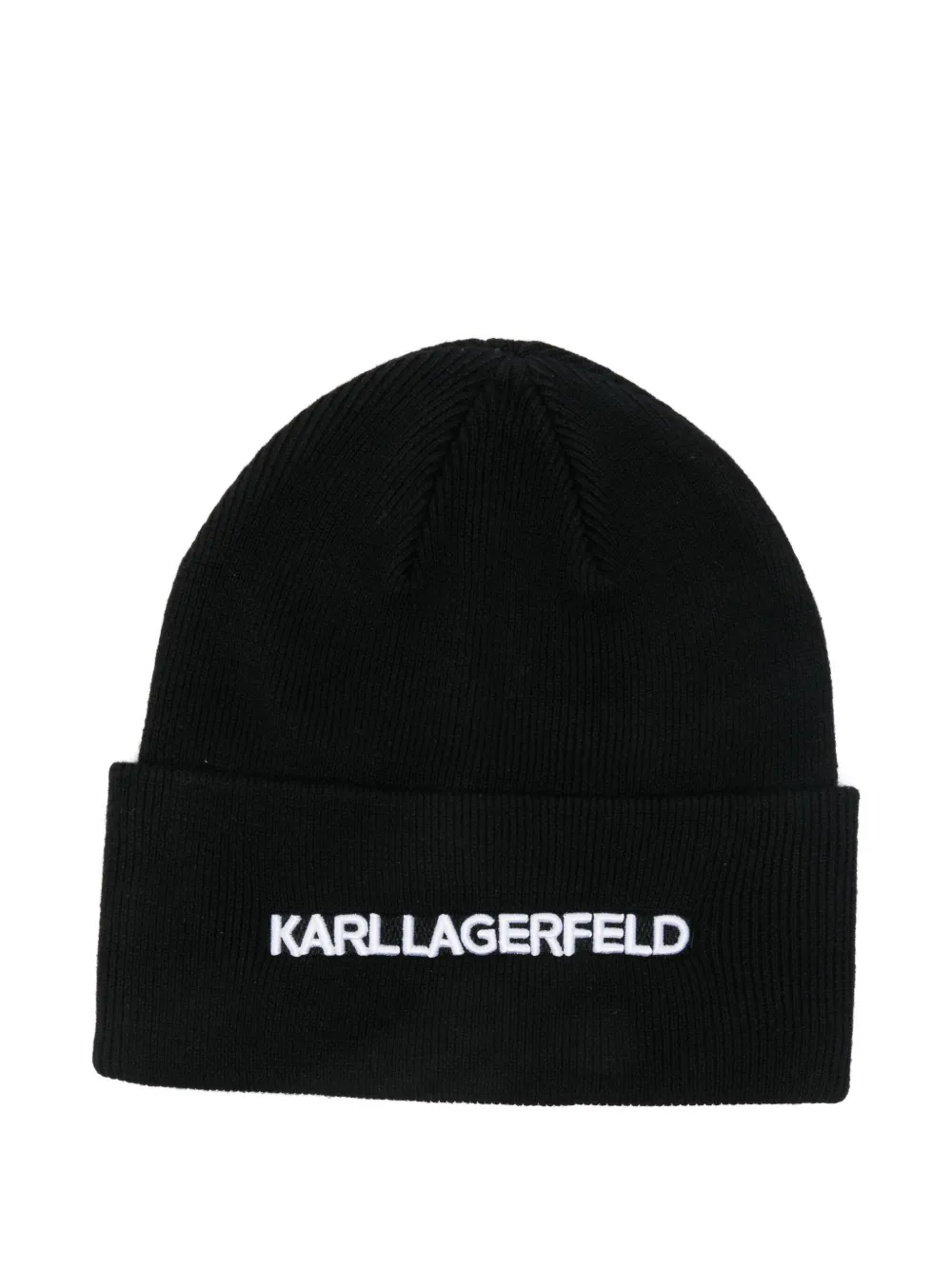 Karl Lagerfeld Logo-embroidered Beanie In Black