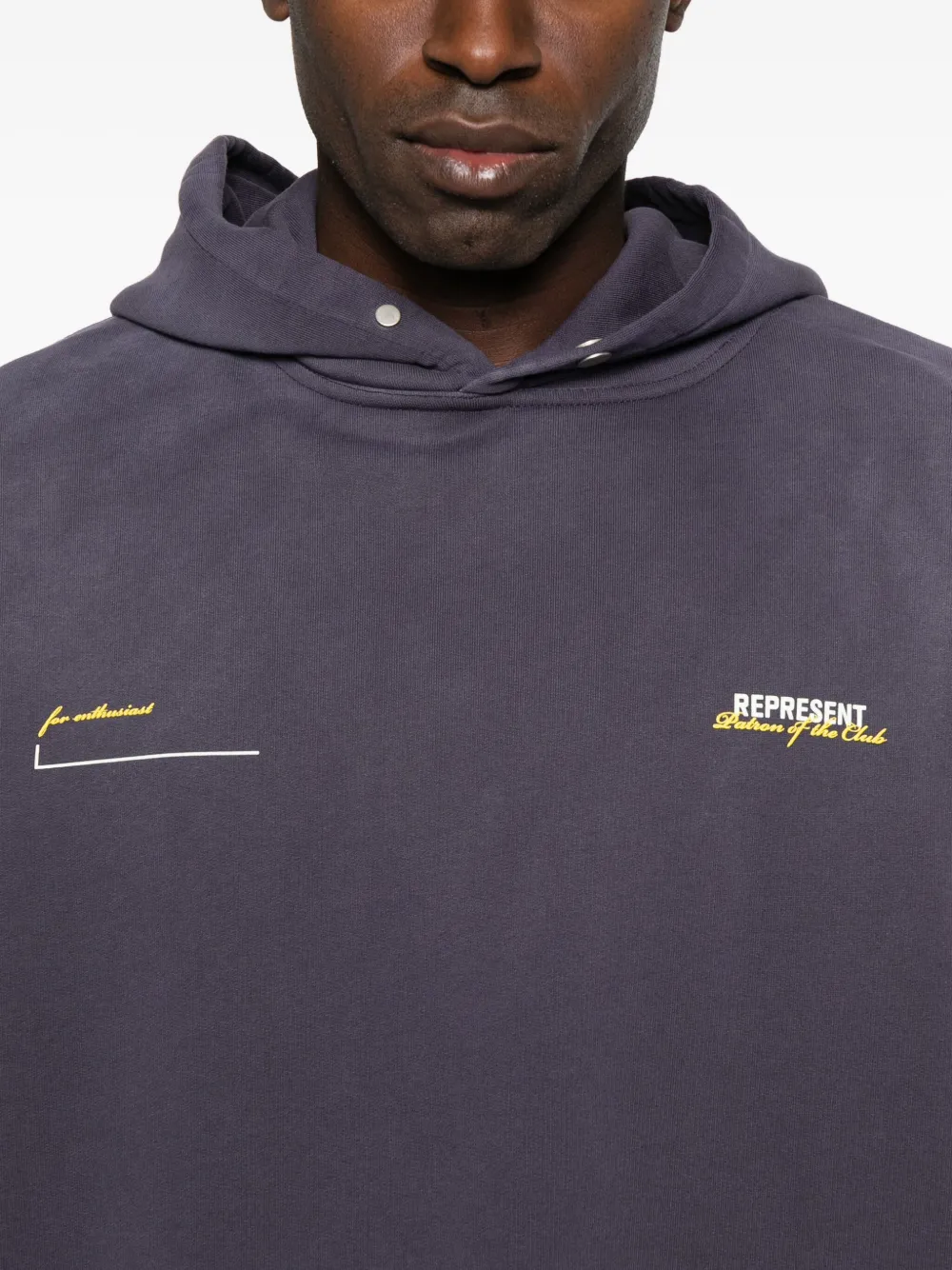 Represent Logo-embroidered Hoodie In Purple