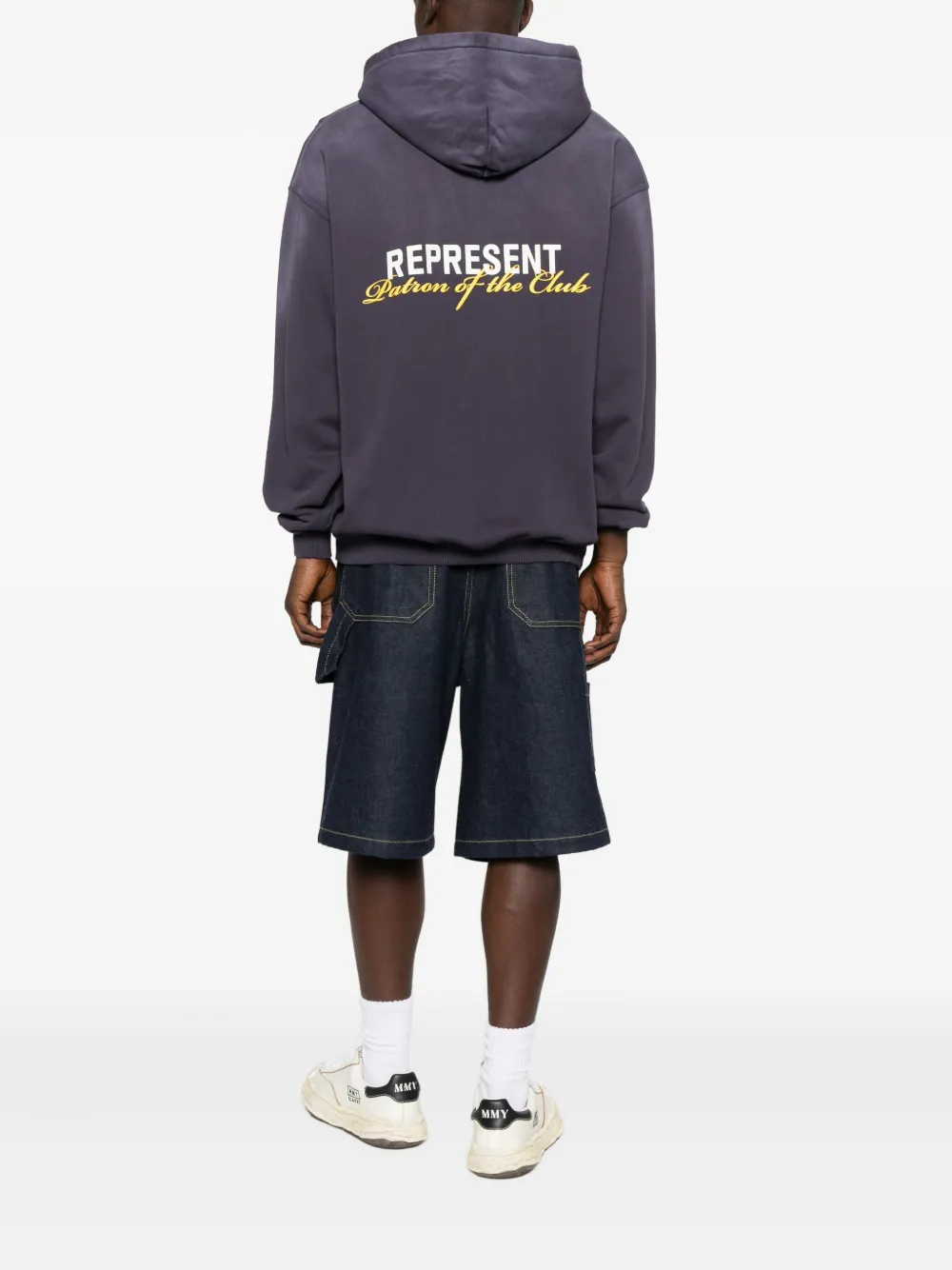 Represent Logo-embroidered Hoodie In Purple