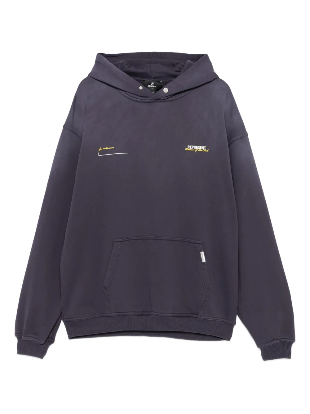 Represent Logo-embroidered Hoodie In Purple