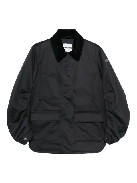 Lempelius velvet-collared pocket jacket