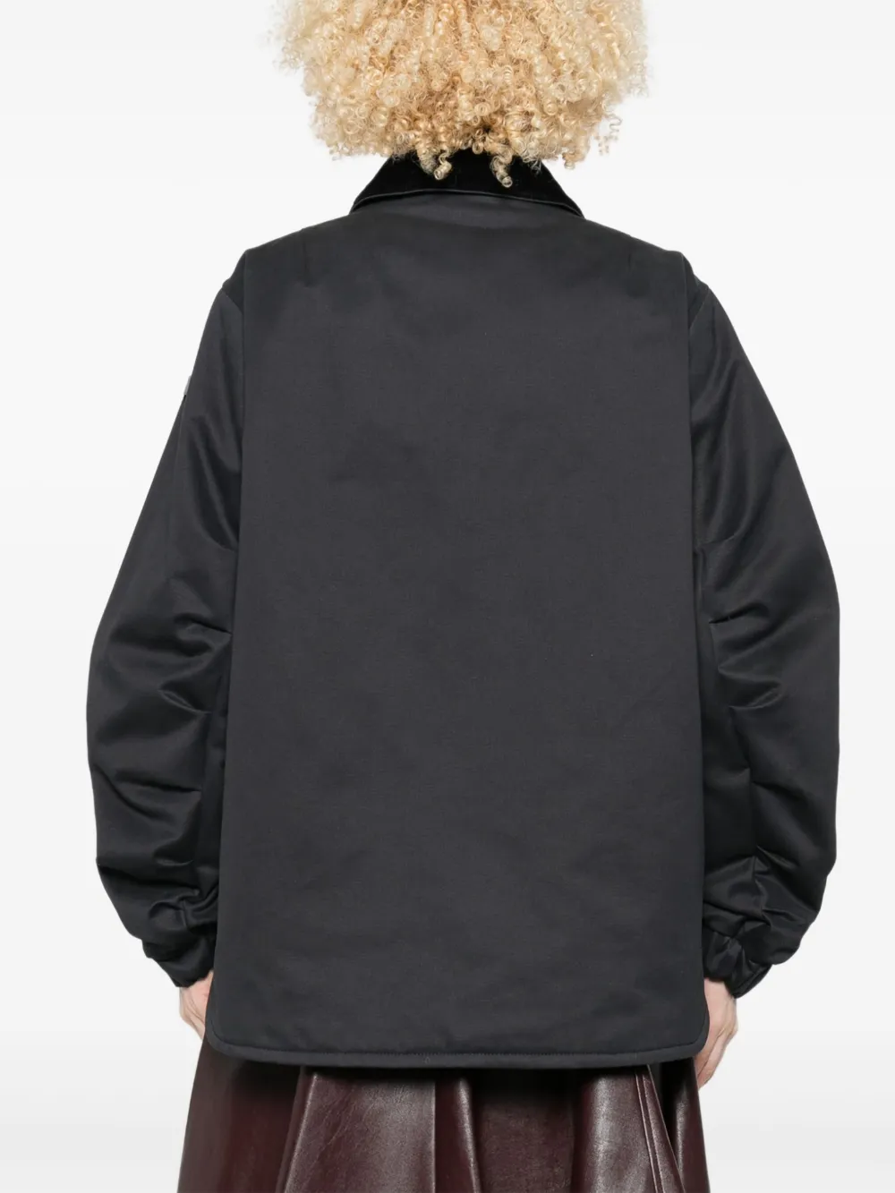 Lempelius Velvet-collared Pocket Jacket In Black