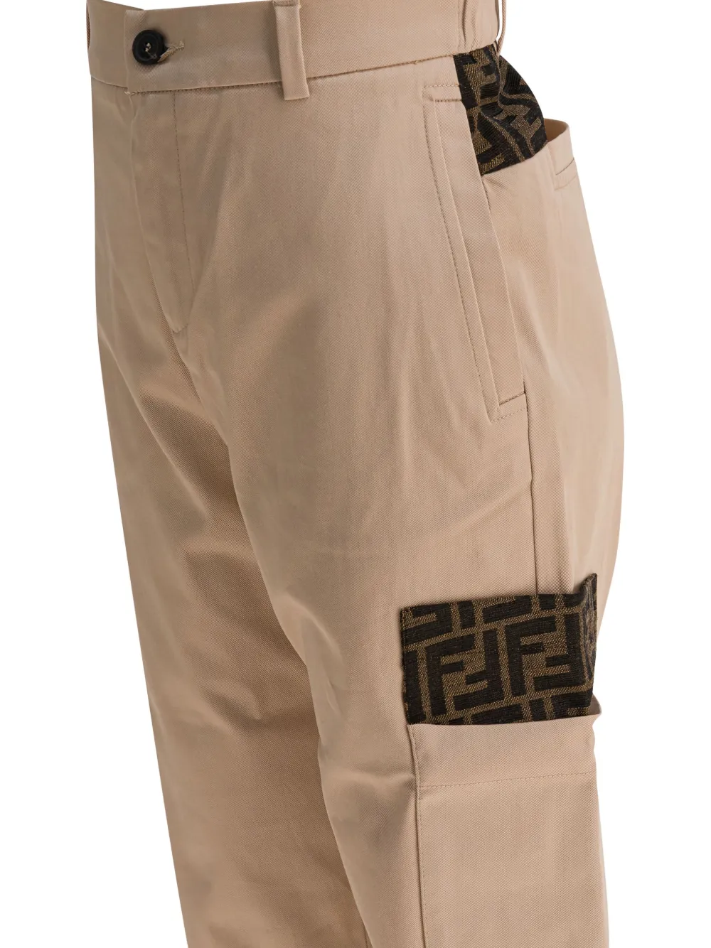 Fendi Kids Cargo broek met logopatch Beige
