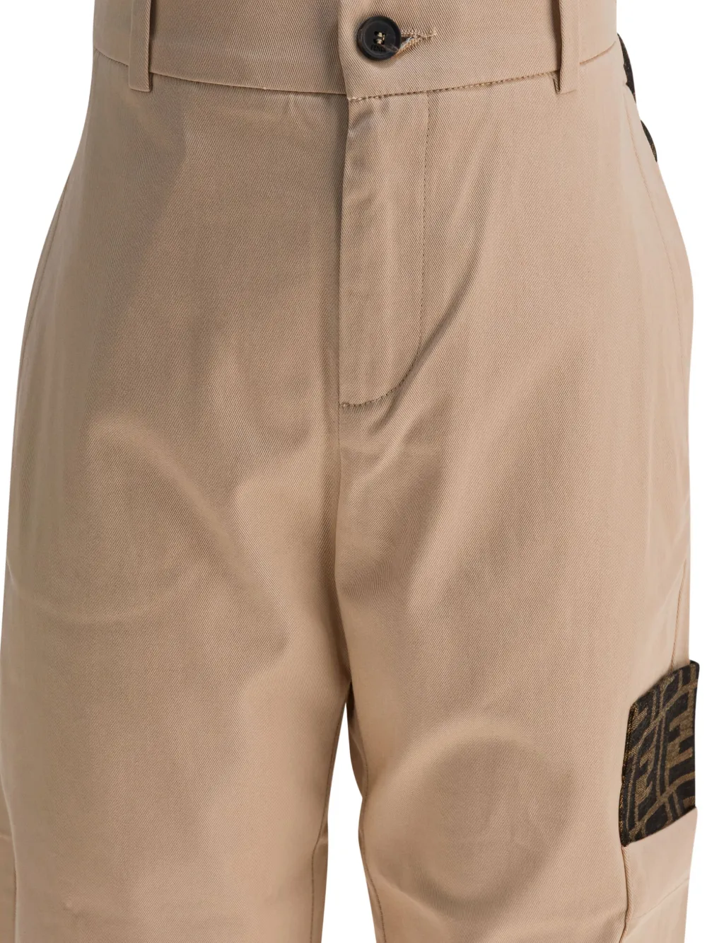 Fendi Kids Cargo broek met logopatch Beige
