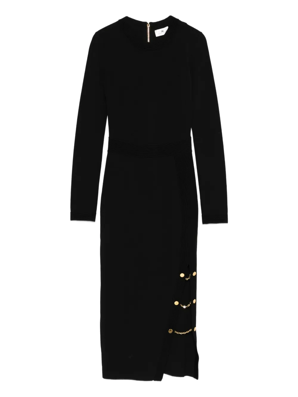 Elisabetta Franchi chain-embellished ribbed dress | Black | Image 1