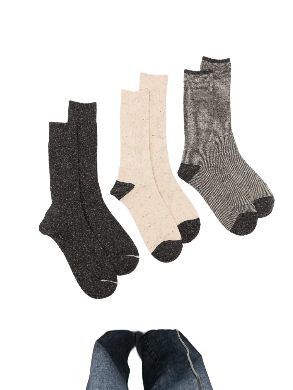 Anonymous Ism Nep American Socks (set Of Three) In Multi