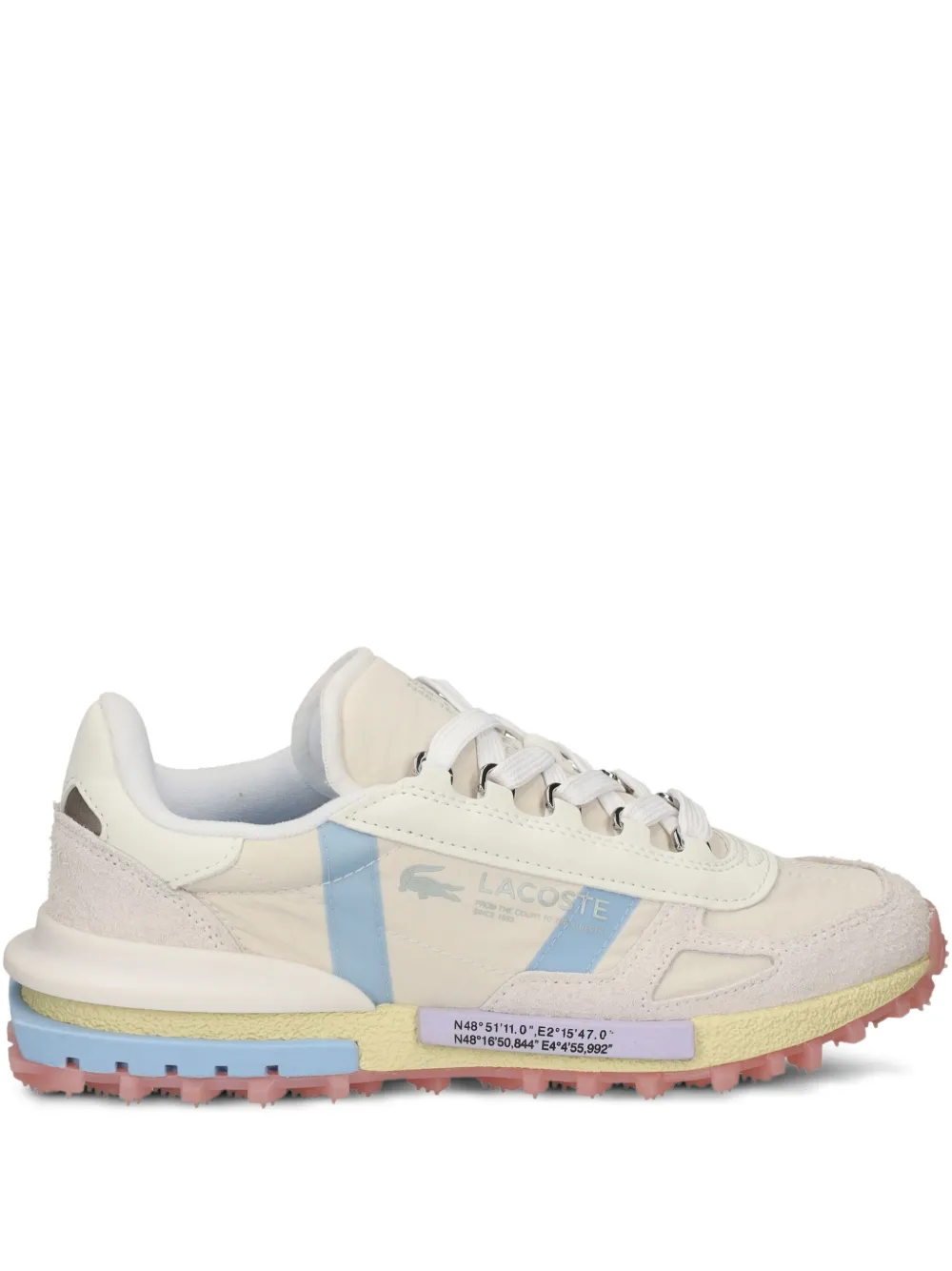Lacoste Elite Active panelled-suede sneakers White