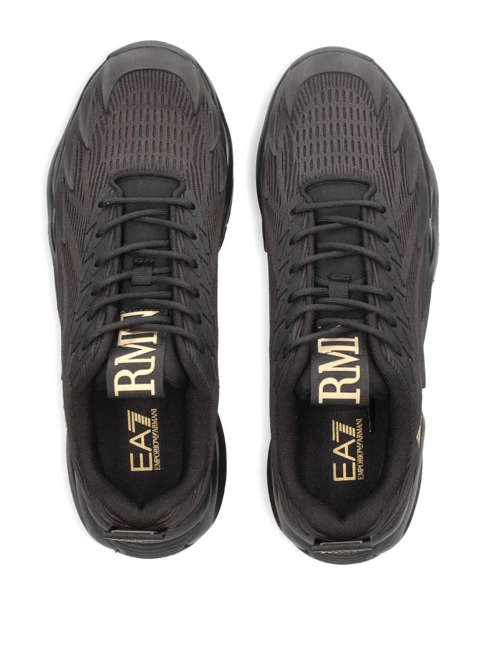 Ea7 Logo-detail Lace-up Sneakers In Black