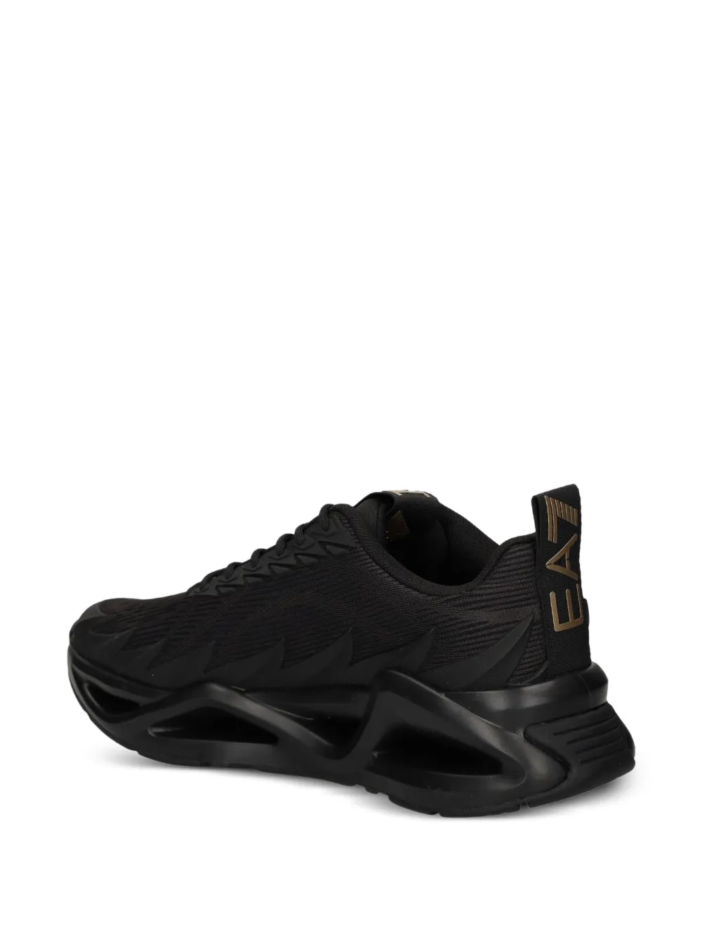 Ea7 Logo-detail Lace-up Sneakers In Black