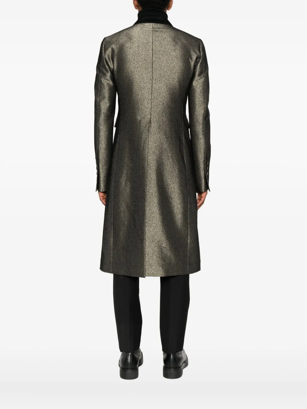 Sapio Metallic-effect Coat In Green