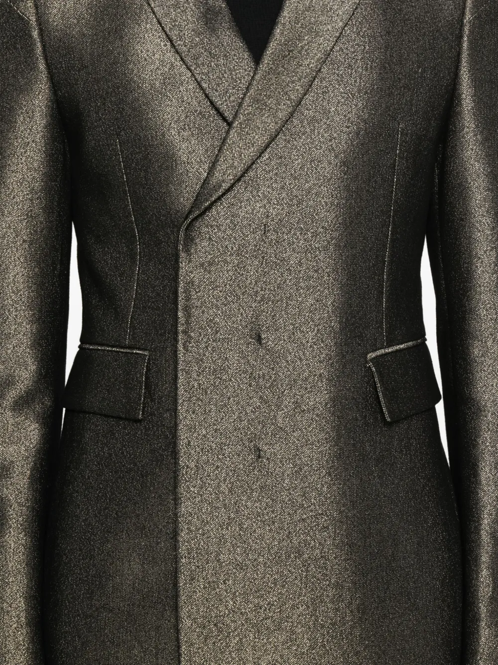 Sapio Metallic-effect Coat In Green