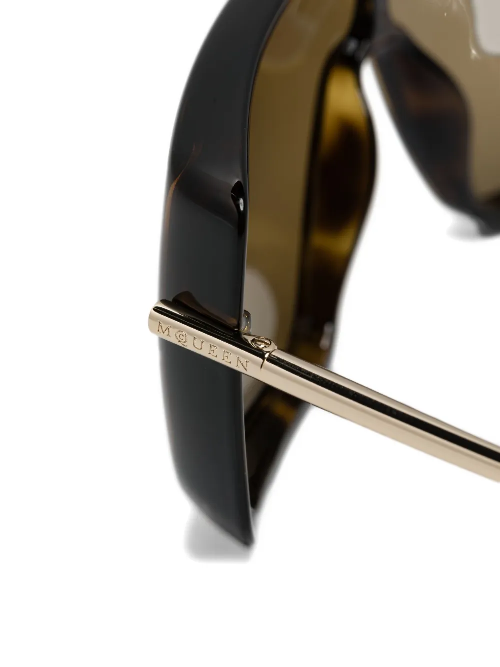Alexander Mcqueen Geometric-frame Sunglasses In Brown