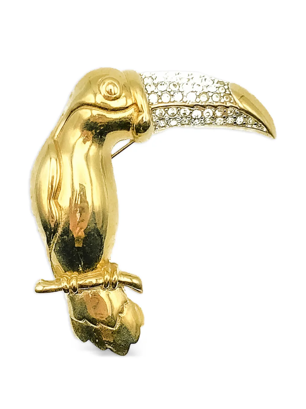 Givenchy Pre-Owned 1980s stylised toucan brooch - Oro