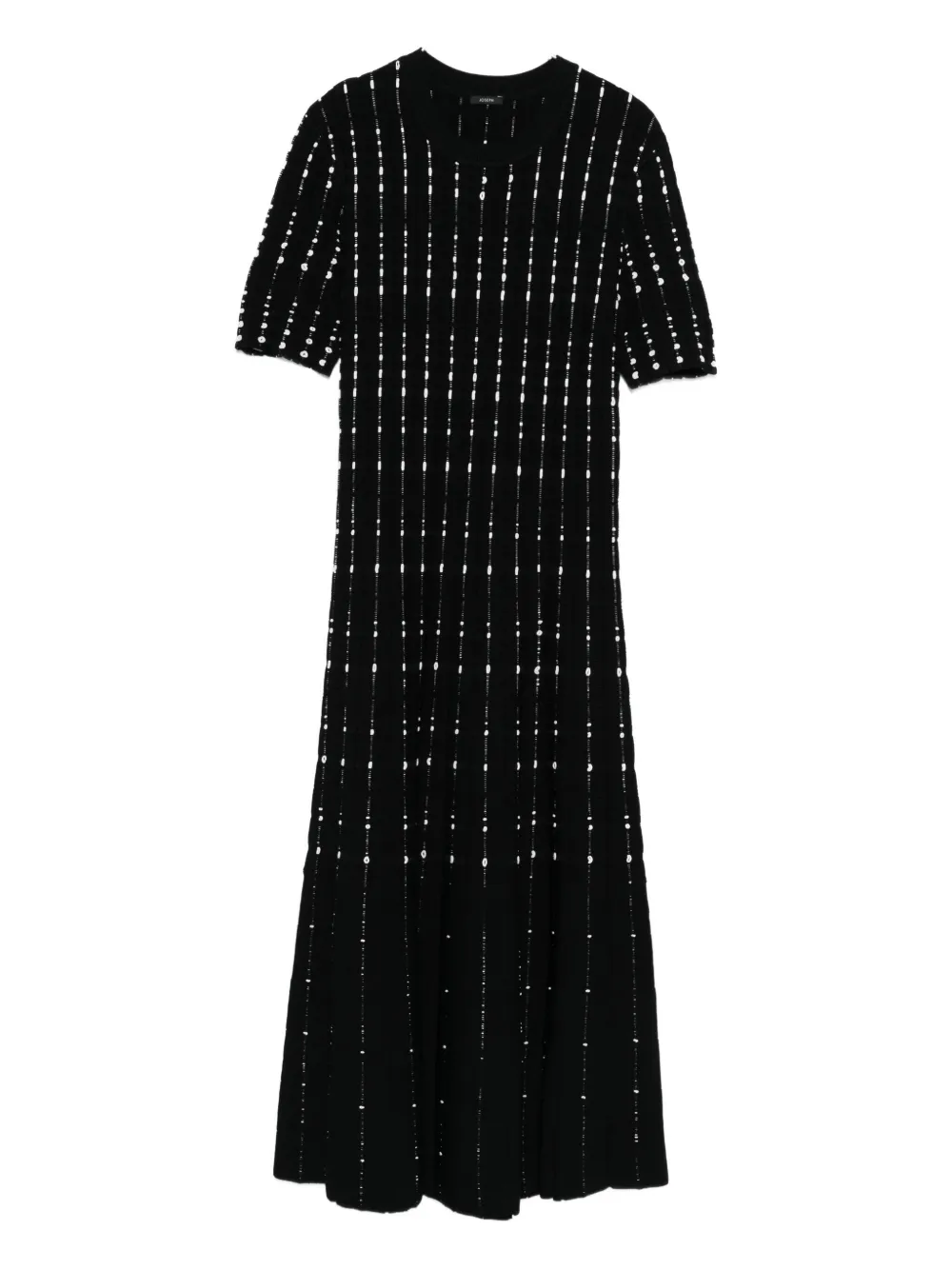 JOSEPH striped short-sleeve dress - ブラック JOSEPH striped short-sleeve dress - ブラック