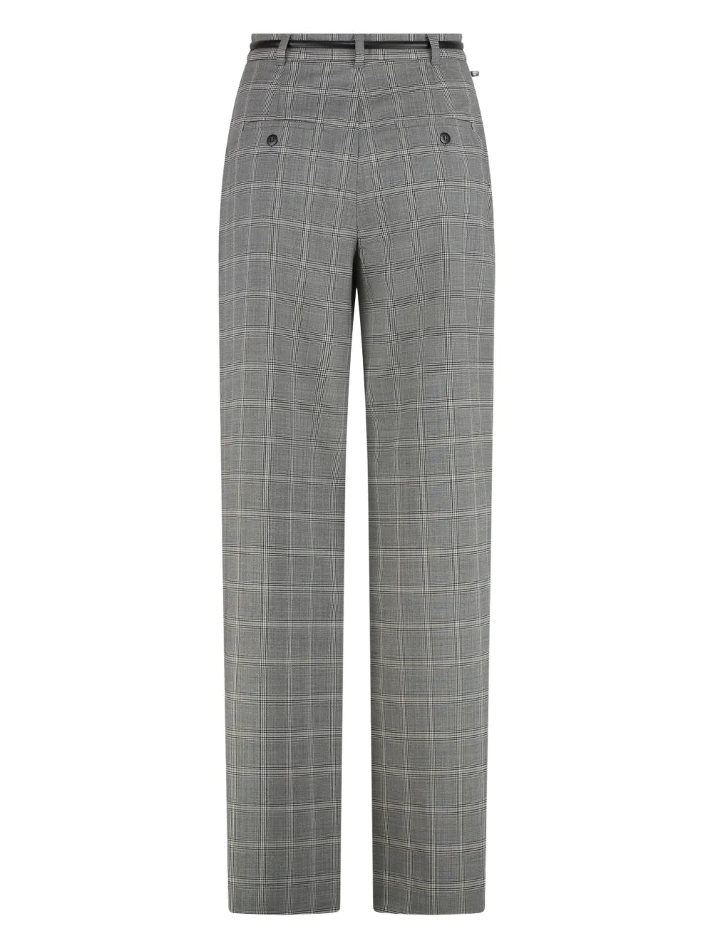 Max Mara belted check-pattern trousers - Grijs