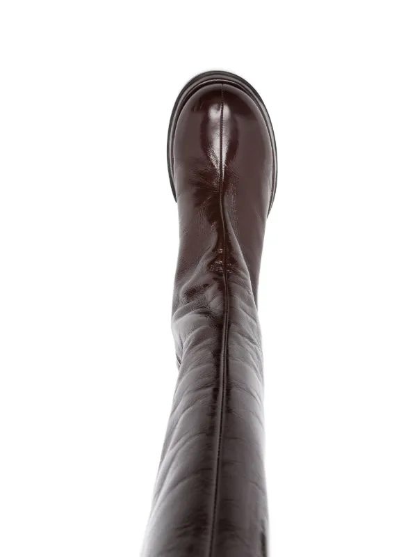 SAPIO Leather knee-high Boots | Red | FARFETCH