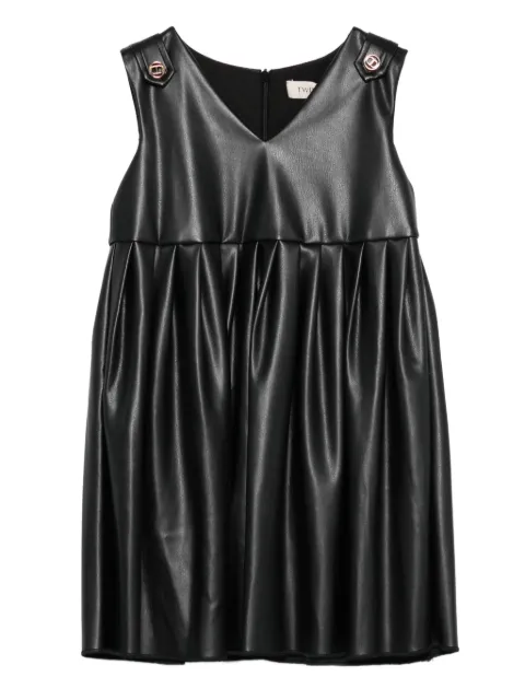 TWINSET Kids pleated leather dress