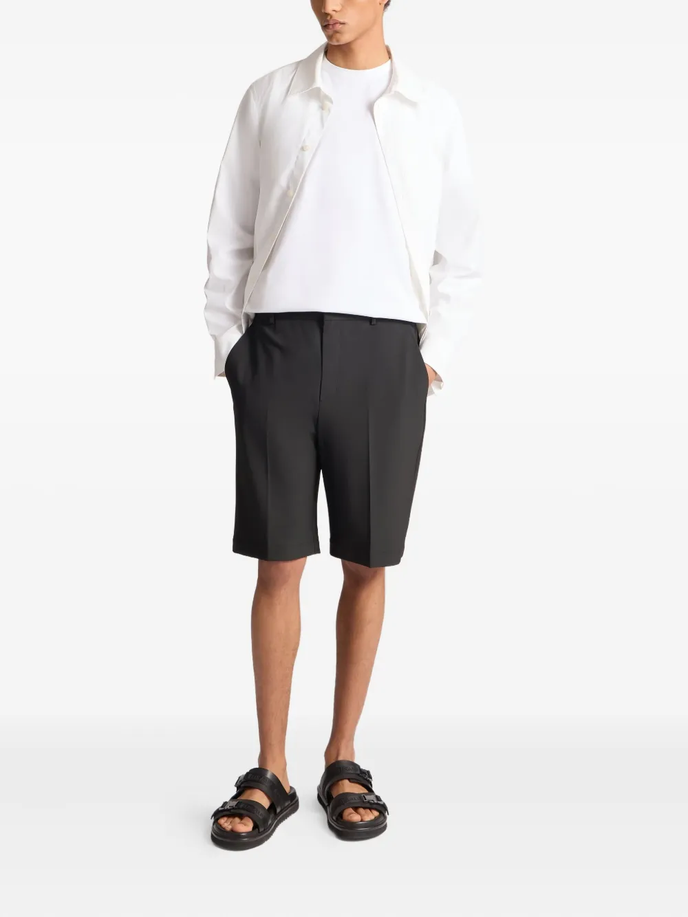 Fusalp pleated straight-leg shorts - Zwart