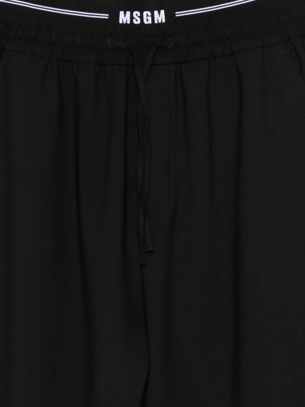 Msgm Straight Leg Wool Trousers In Black