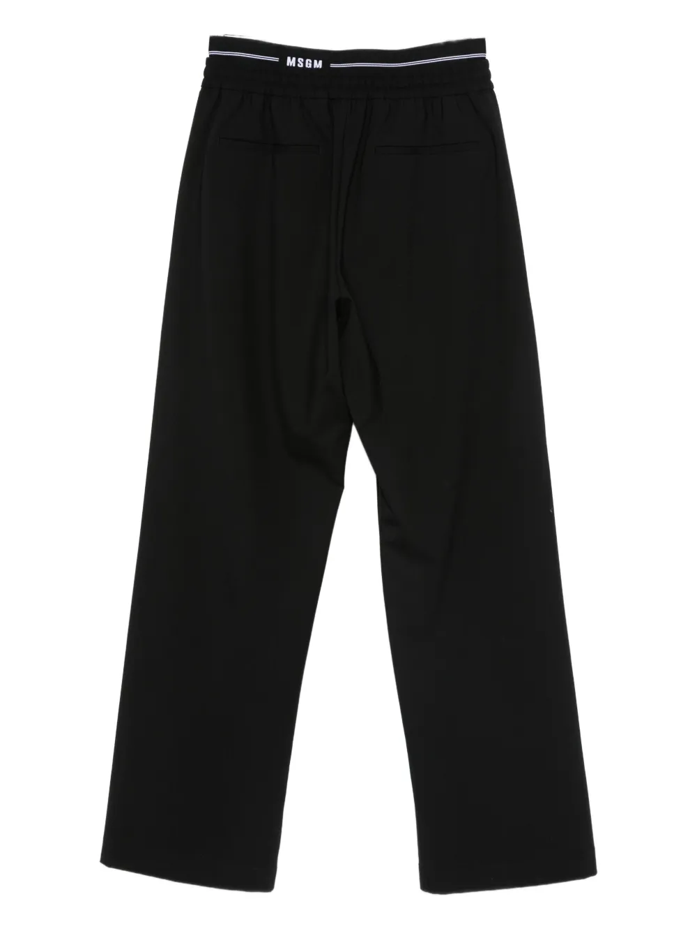 MSGM logo-waistband pants - Zwart